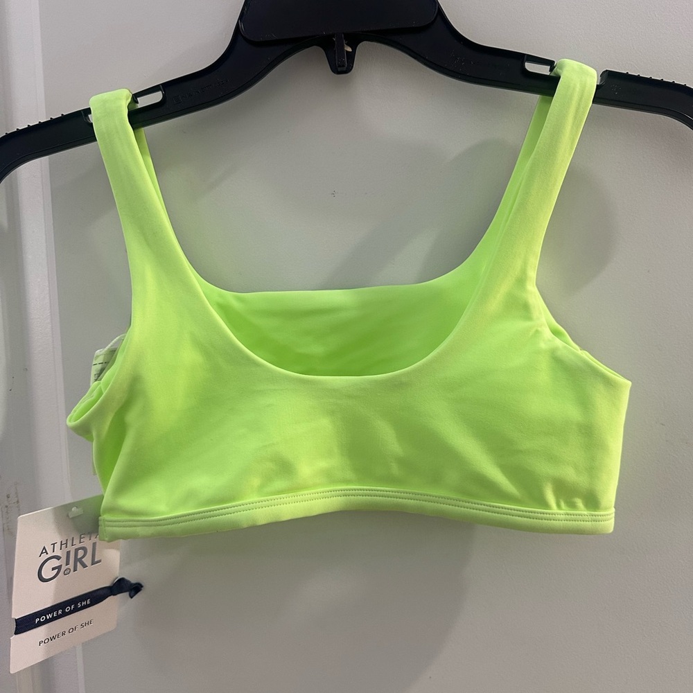 NEW Athleta Reversible Neon Green Tie-Dye Bikini Top Girls XL NWT - Picture 3 of 4